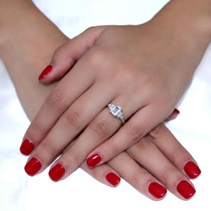 Δαχτυλίδι Γυναικείο σε Λευκόχρυσο Κ18 με Διαμάντια και Aquamarine SKU-85588