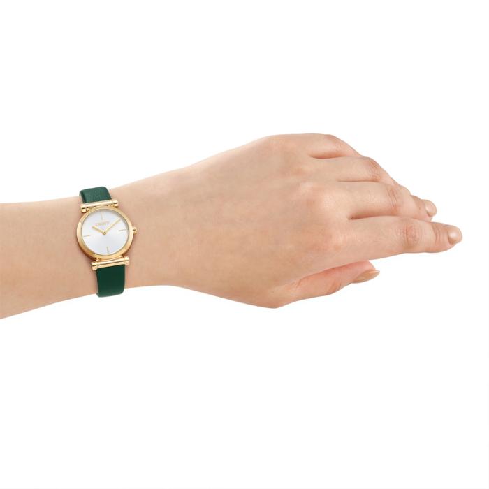 Γυναικείο Ρολόι DKNY Open Link με Πράσινο Δερμάτινο Λουράκι