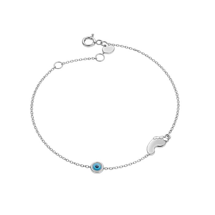 Βραχιόλι Πατούσα & Ματάκι Λευκόχρυσος Κ9 SKU-85316