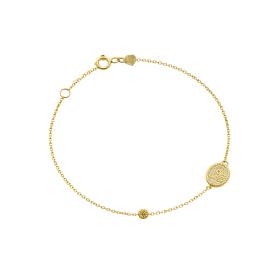 Βραχιόλι Κωνσταντινάτο Διπλής Όψεως με Λευκά Ζιργκόν Χρυσός Κ9 SKU-85294