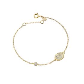 Βραχιόλι Κωνσταντινάτο Διπλής Όψεως με Λευκά Ζιργκόν Χρυσός Κ9 SKU-85294