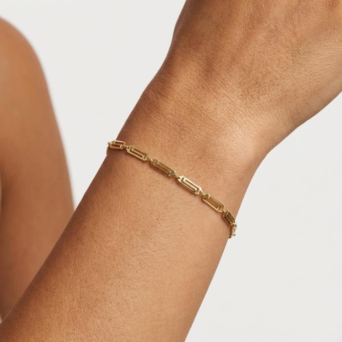 Βραχιόλι Μαίανδρος Χρυσός K9 σε Αρχαιοελληνικό Ύφος SKU-85317