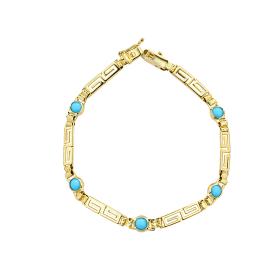 Γυναικείο Βραχιόλι Μαίανδρος με Τιρκουάζ Χρυσός K9 SKU-85851