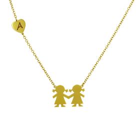 Κολιέ Παιδάκια Χρυσός Κ9 με Λουστρέ Φινίρισμα SKU-85384