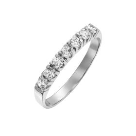 Δαχτυλίδι Σειρέ Λευκόχρυσος K9 με Λευκά Ζιργκόν SKU-85407