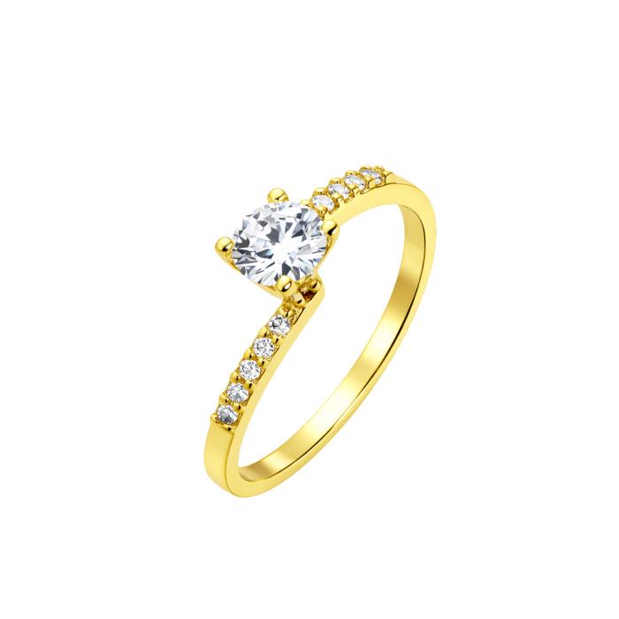 Δαχτυλίδι Χρυσός K9 με Λευκά Ζιργκόν SKU-85393