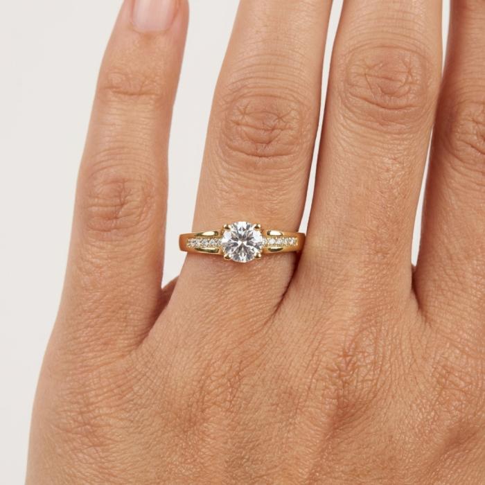 Μονόπετρο Δαχτυλίδι Χρυσός K9 με Λευκά Ζιργκόν