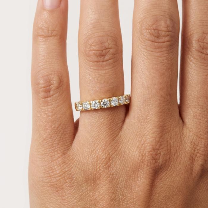 Δαχτυλίδι Σειρέ Μισόβερο με Λευκά Ζιργκόν Χρυσός K9