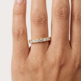 Δαχτυλίδι Σειρέ Μισόβερο με Λευκά Ζιργκόν Χρυσός K9 SKU-85406