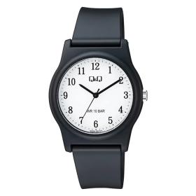 Ρολόι Q&Q με Λευκό Καντράν & Μαύρο Λουράκι SKU-85574