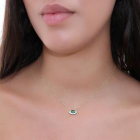 Κολιέ Ματάκι από Σμάλτο Χρυσός K9 SKU-85816