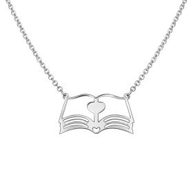 Κολιέ Βιβλίο Ασήμι 925° από Λευκό Πλατίνωμα SKU-85843