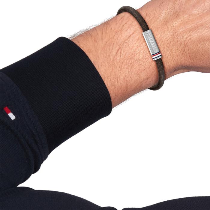 Ανδρικό Βραχιόλι TOMMY HILFIGER από Δέρμα & Ανοξείδωτο Ατσάλι SKU-85248