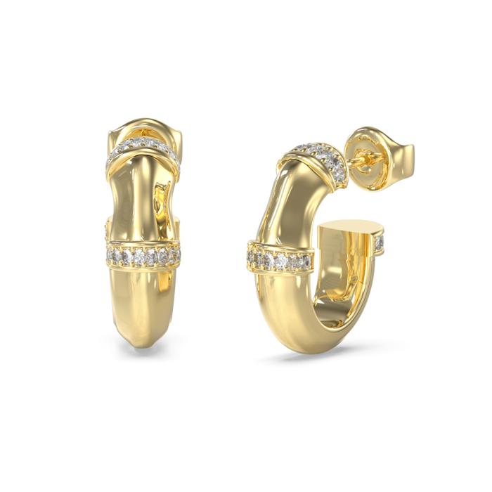 Γυναικεία Σκουλαρίκια GUESS Bamboo Ανοξείδωτο Ατσάλι & Ζιργκόν SKU-85201