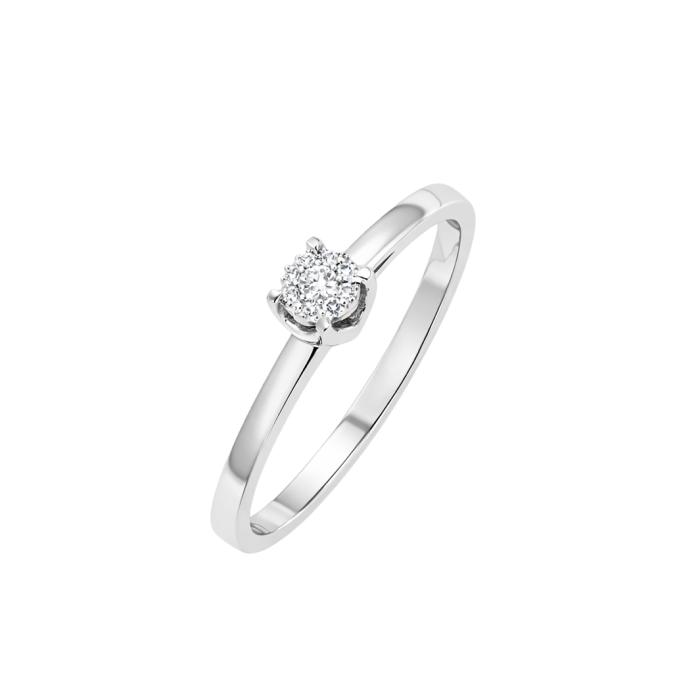 Μονόπετρο με Διαμάντια από Λευκόχρυσο K18 SKU-85416