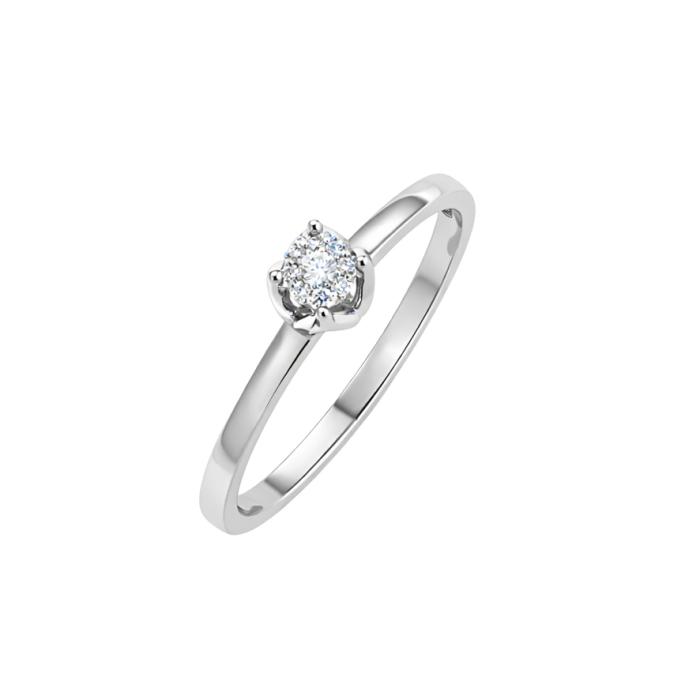 Μονόπετρο με Διαμάντια σε Λευκόχρυσο K18 SKU-85413