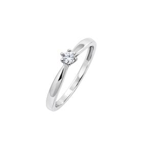 Μονόπετρο Δαχτυλίδι Λευκόχρυσος K9 με Λευκό Ζιργκόν SKU-85134