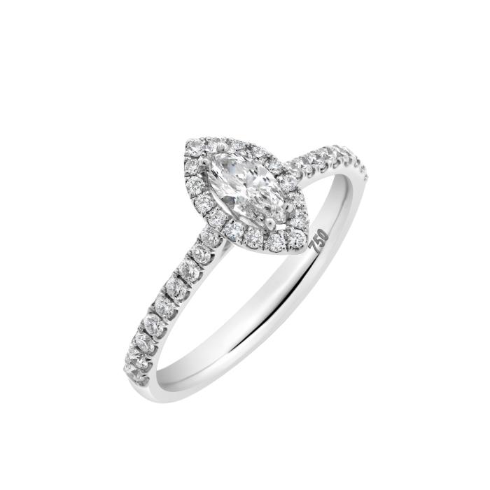 Μονόπετρο Δαχτυλίδι σε Λευκόχρυσο Κ14 SKU-85499