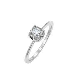 Μονόπετρο με Διαμάντι σε Λευκόχρυσο Κ18 SKU-85558
