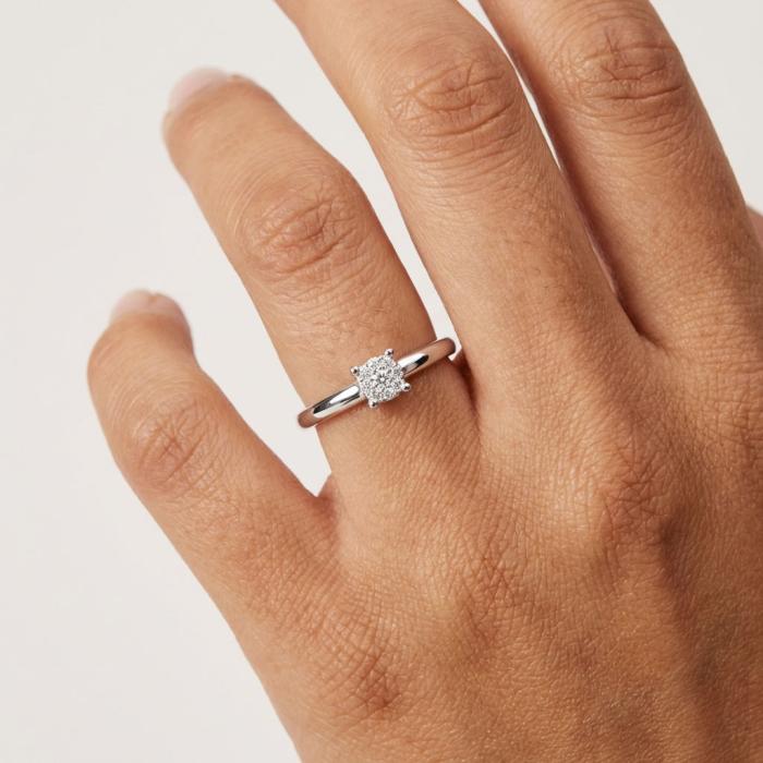 Μονόπετρο με Διαμάντι σε Λευκόχρυσο K18 SKU-85560