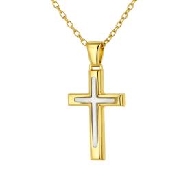 Σταυρός Χρυσό Δίχρωμος Επίχρυσος & Ασήμι 925° SKU-85701