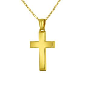 Σταυρός Διπλής Όψεως Ασήμι 925° Επίχρυσος SKU-85690