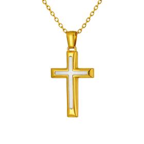 Ανδρικός Σταυρός Δίχρωμος  Επίχρυσος & Ασήμι 925° SKU-85691