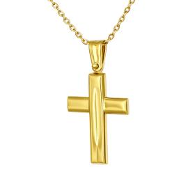 Σταυρός Διπλής Όψεως από Ασήμι 925°  Επίχρυσο SKU-85698