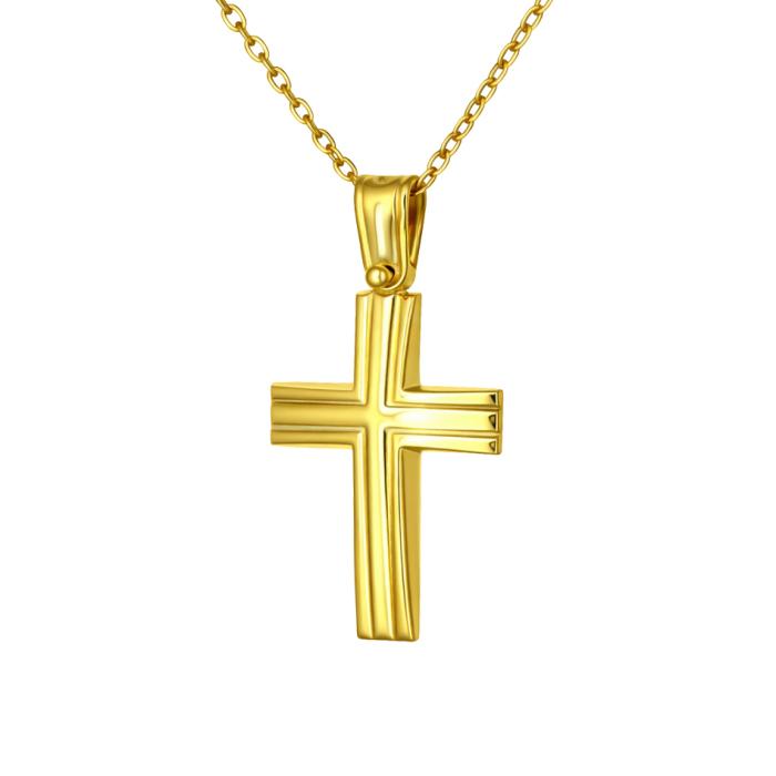 Σταυρός Διπλής Όψεως από Ασήμι 925°  Επίχρυσο