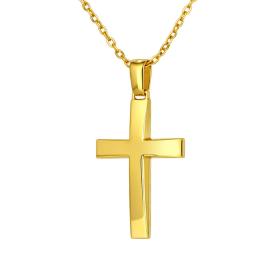 Σταυρός Διπλής Όψεως από Επίχρυσο Ασήμι 925° SKU-85699