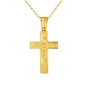 Σταυρός Διπλής Όψεως από Επίχρυσο Ασήμι 925° SKU-85702