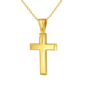 Σταυρός Διπλής Όψεως Δίχρωμος Επίχρυσο Ασήμι 925° SKU-85703