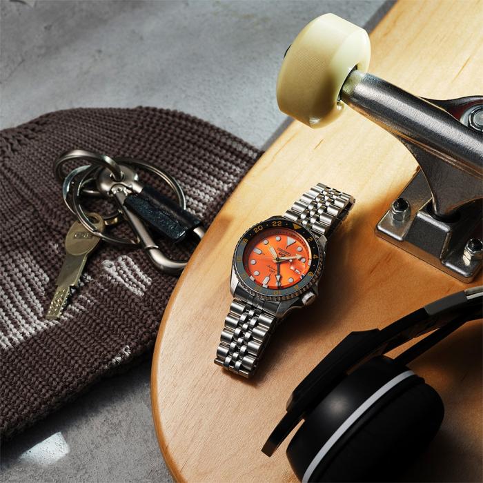 Ανδρικό Ρολόι SEIKO 5 Αυτόματο Sports 'Mikan Orange' GMT SKX Re-Interpretation SKU-85147
