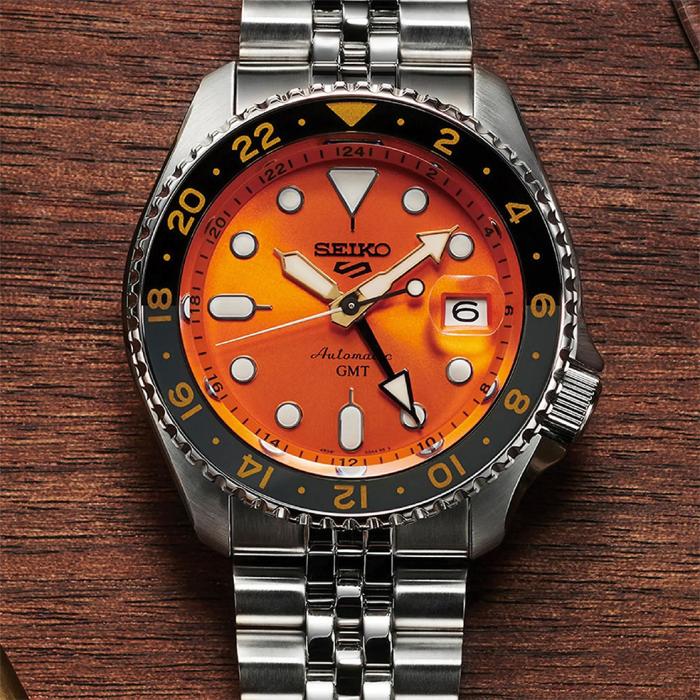 Ανδρικό Ρολόι SEIKO 5 Αυτόματο Sports 'Mikan Orange' GMT SKX Re-Interpretation SKU-85147