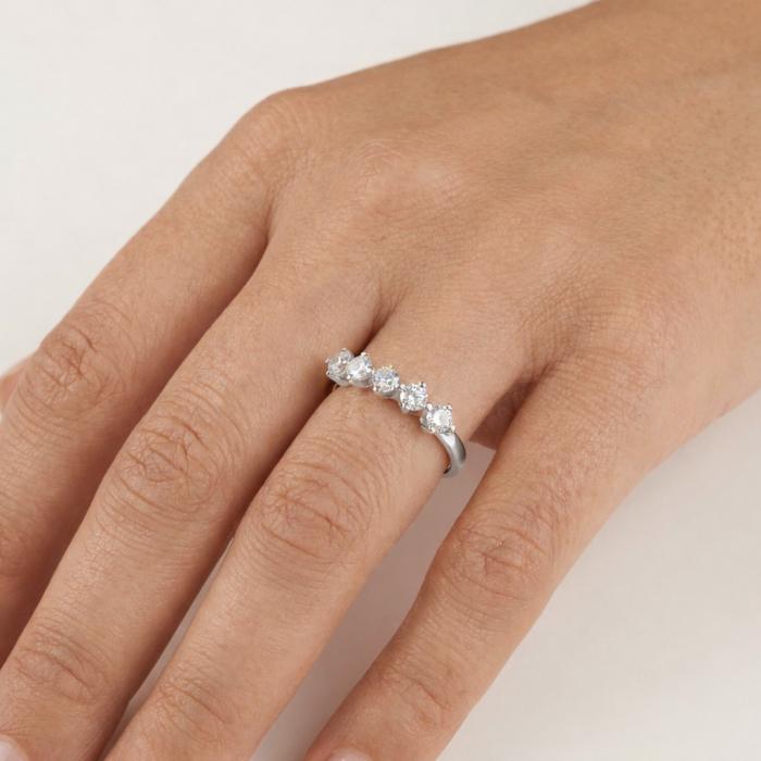 Δαχτυλίδι Σειρέ Λευκόχρυσος K9 με Λευκά Ζιργκόν SKU-85368