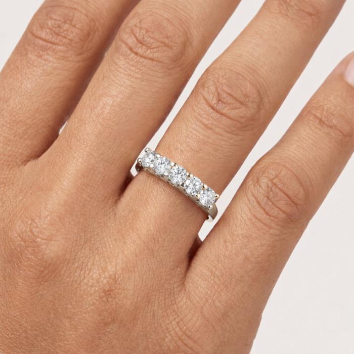 Δαχτυλίδι Σειρέ Λευκόχρυσος K9 με Λευκά Ζιργκόν SKU-85373