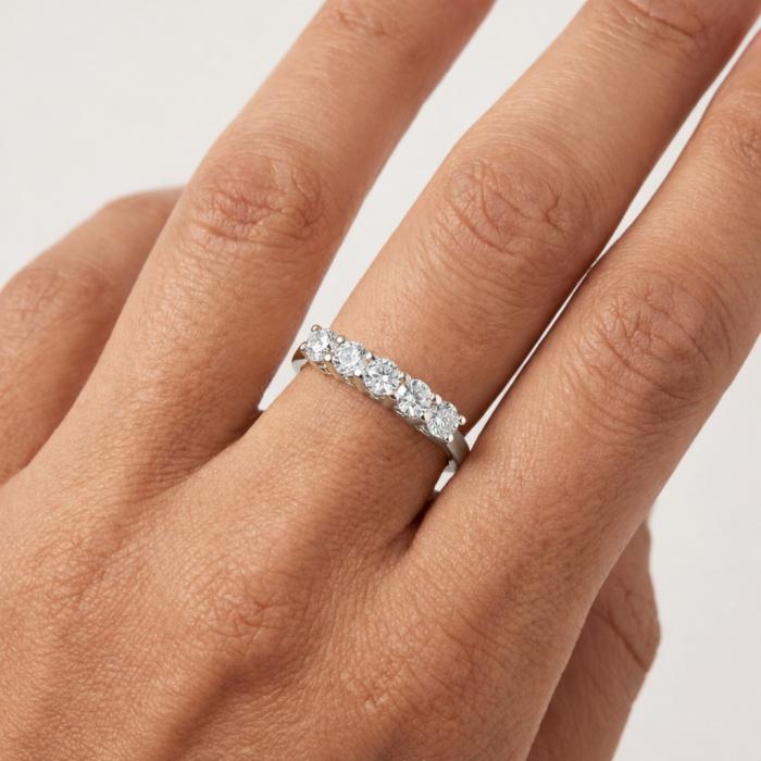 Δαχτυλίδι Σειρέ Λευκόχρυσος Κ9 με Λευκά Ζιργκόν SKU-85374