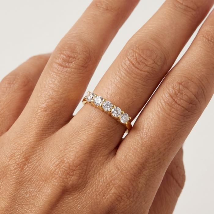 Δαχτυλίδι Σειρέ Χρυσός K9 με Λευκά Ζιργκόν SKU-85375
