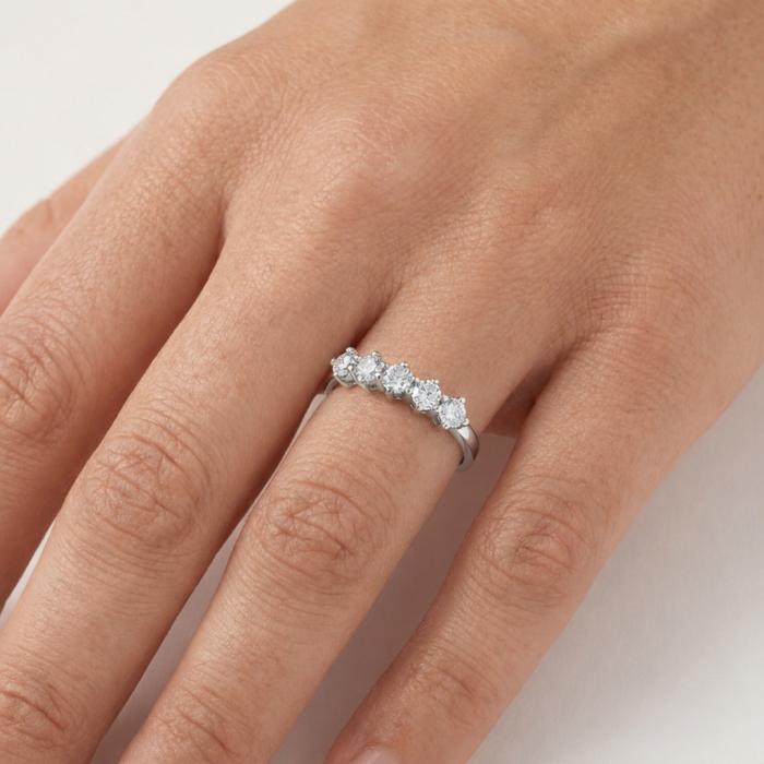 Δαχτυλίδι Σειρέ Λευκόχρυσος K9 με Λευκά Ζιργκόν SKU-85376