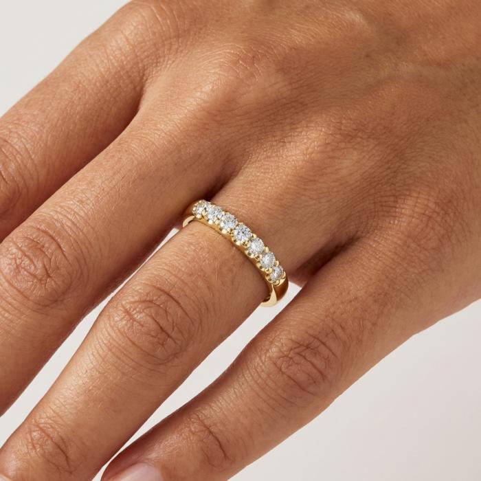 Δαχτυλίδι Κίτρινος Χρυσός K9 με Λευκά Ζιργκόν SKU-85381