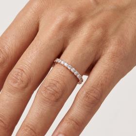 Σειρέ Ολόβερο Δαχτυλίδι με Διαμάντια Ροζ Χρυσός Κ18 SKU-85987