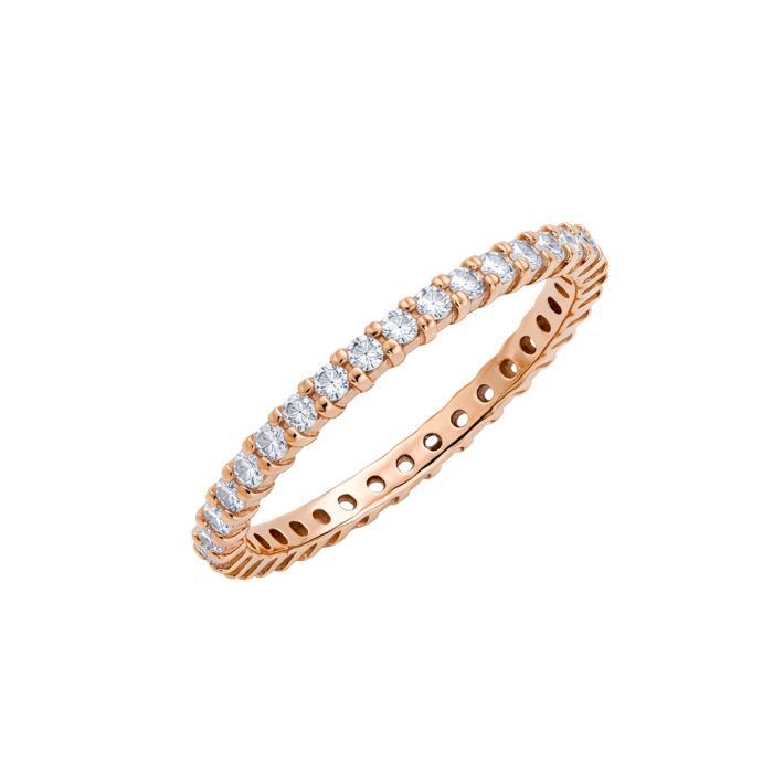 Σειρέ Ολόβερο Δαχτυλίδι με Διαμάντια σε Ροζ Χρυσό K18 SKU-85997