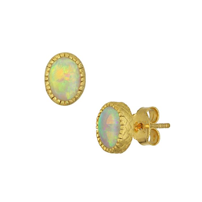 Καρφωτά Σκουλαρίκια με Οπάλιο Χρυσός K18 SKU-85016