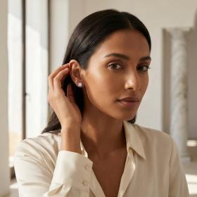 Καρφωτά Σκουλαρίκια με Διαμάντια σε Λευκόχρυσο Κ18 SKU-85583