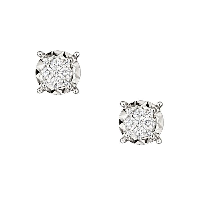 Καρφωτά Σκουλαρίκια με Διαμάντια σε Λευκόχρυσο Κ18 SKU-85583