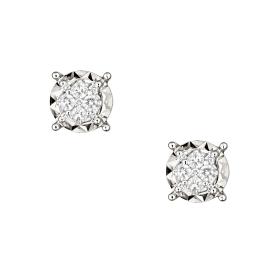 Καρφωτά Σκουλαρίκια με Διαμάντια σε Λευκόχρυσο Κ18 SKU-85583