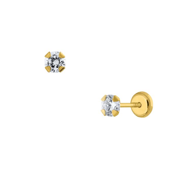 Σκουλαρίκια με Ζιργκόν Χρυσός Κ9