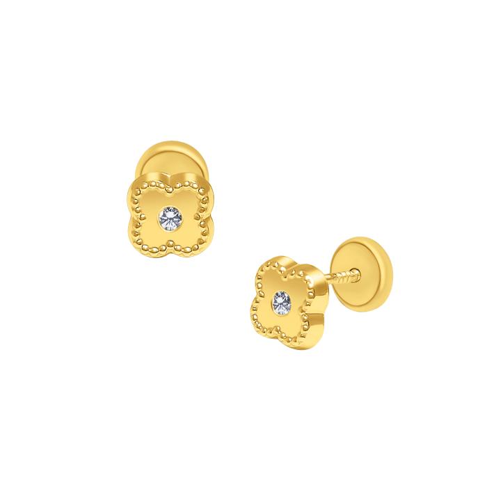 Σκουλαρίκια με Ζιργκόν Χρυσός Κ9