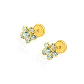 Σκουλαρίκια με Ζιργκόν Χρυσός Κ9 SKU-85674
