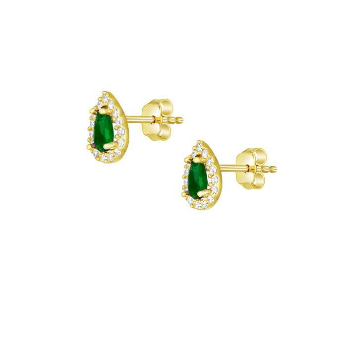 Γυναικεία Σκουλαρίκια Δάκρυ χρυσός K9 με Ζιργκόν SKU-85731
